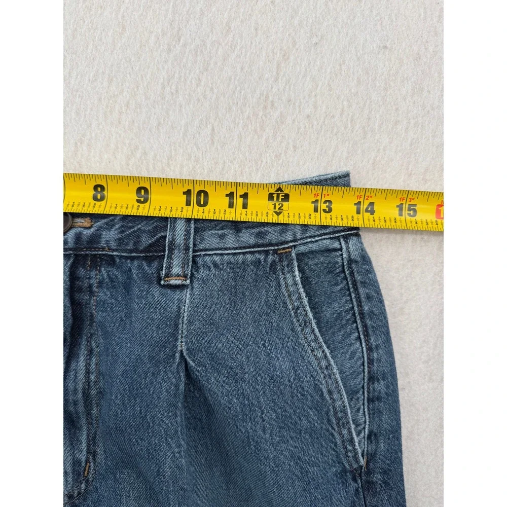 Madewell The Harlow Wide-Leg Jean Womens 27 (27x28) Blue Pleated High Rise Denim